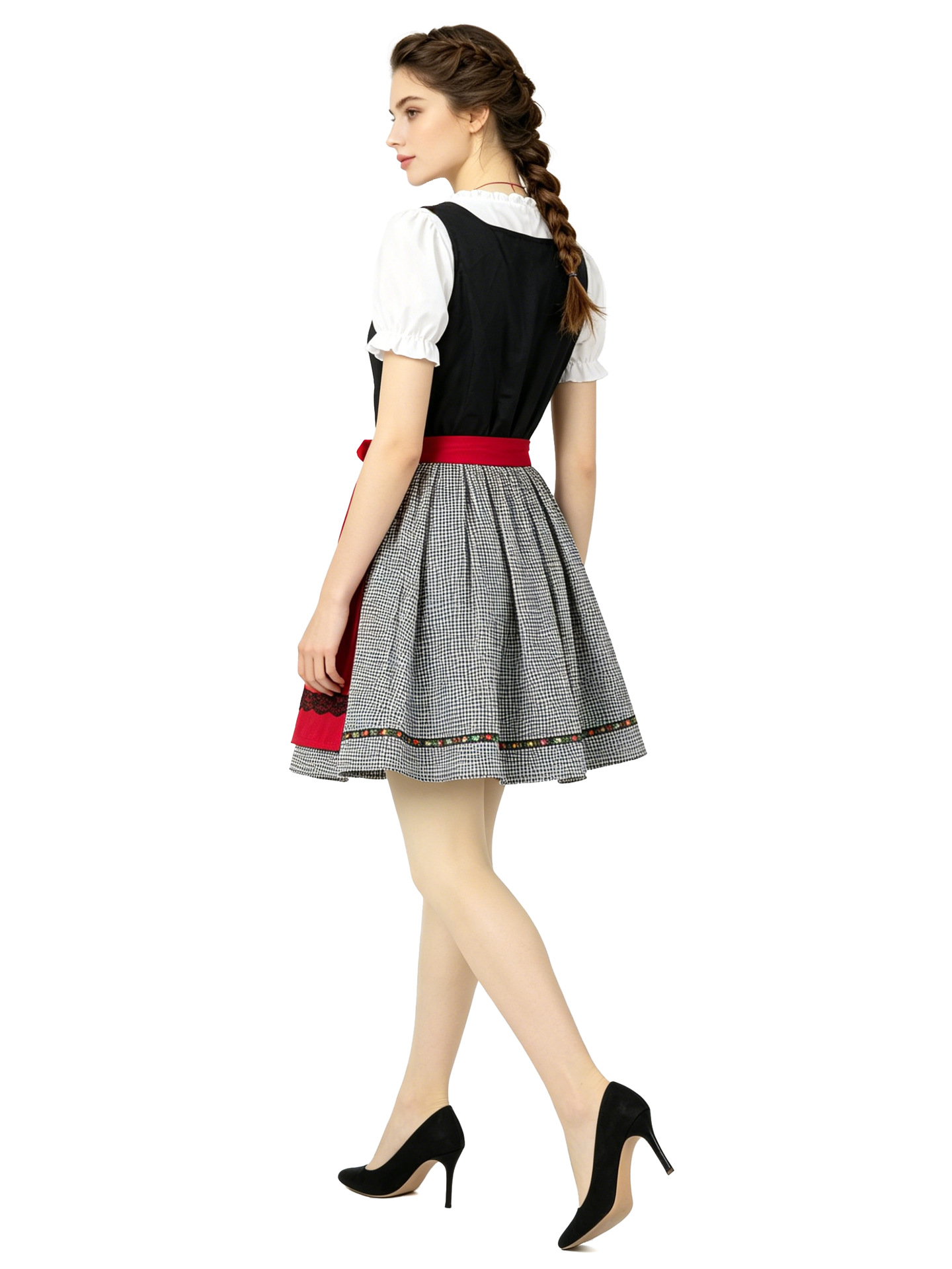 Women German Oktoberfest Dirndl Dress - Bavarian Traditional Maid Costume